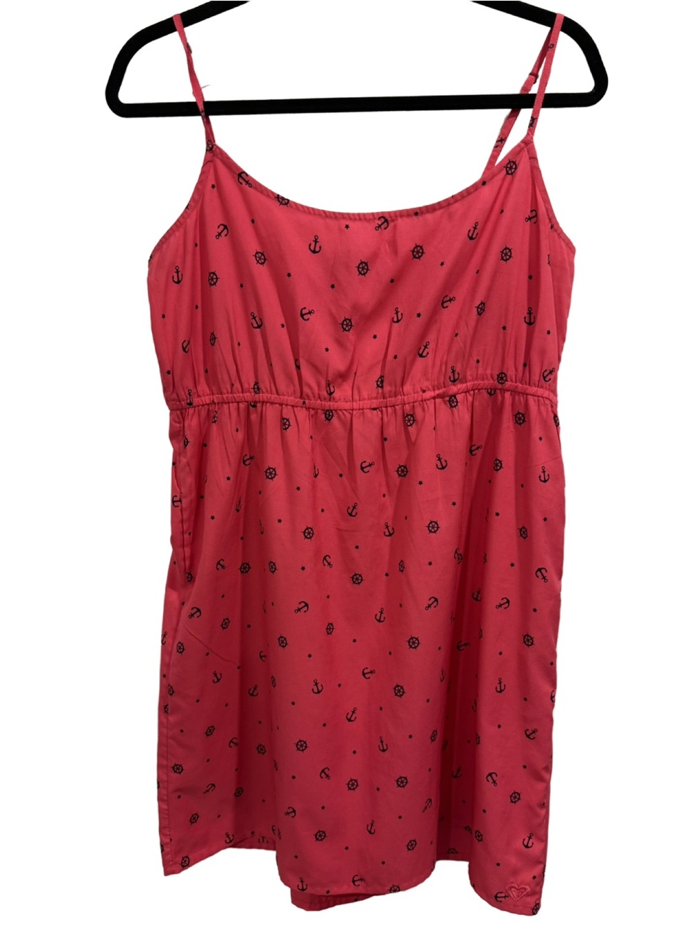 Roxy Coral Pink Nautical Anchor Beach Slip Dress Size XL
